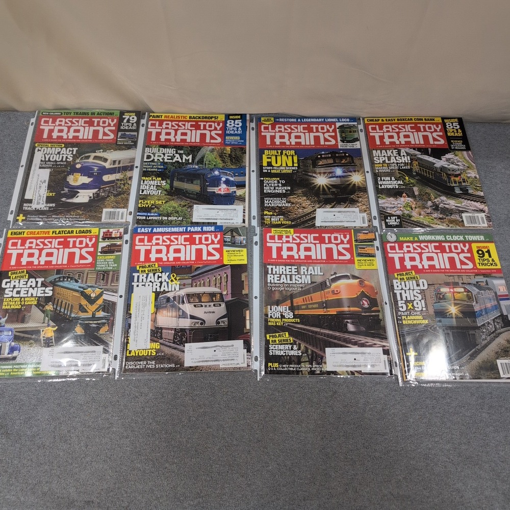 Lot of 8 Classic Toy Trains Magazines 2018 O & S Gauge Lionel Railroad